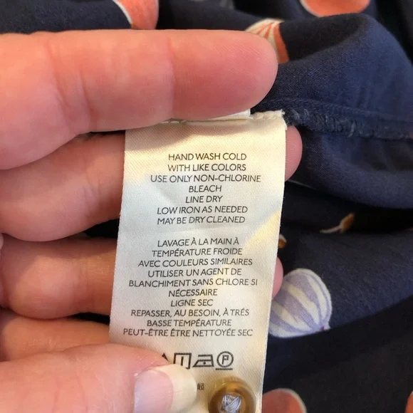 Anthropologie Maeve navy blue pink hot air balloon sleeveless top size Large - Picture 10 of 16